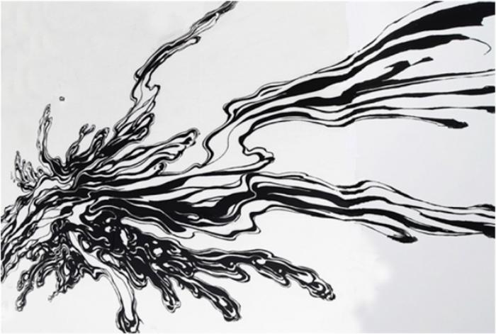 Commission Painting(black and white painting from “site drawing series”)